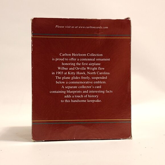 Carlton Cards A Century of Flight -The Wright Brothers Ornament 2003 - Picture 15 of 16